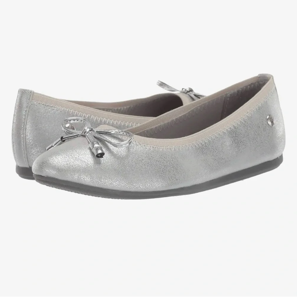 Stride Rite Hush Puppies Silver Ballet Flats